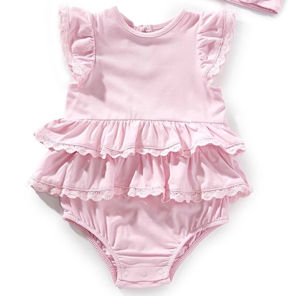 Little Me Baby Girls Flutter Sleeve Eyelet Skirted Bodysuit - size 3 months - Picture 1 of 6